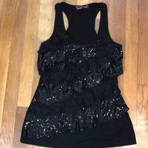 Almost Famous Lace Sequin Tank